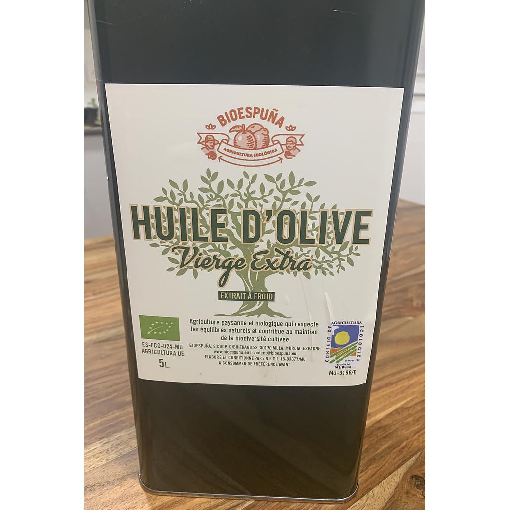 Huile d'olive vierge extra bio Bioespuña bidon 5 l.